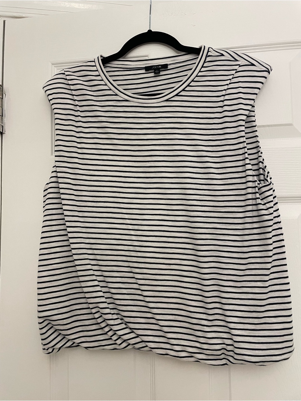 Joes Striped Sleeveless Knit Top - White & navy
